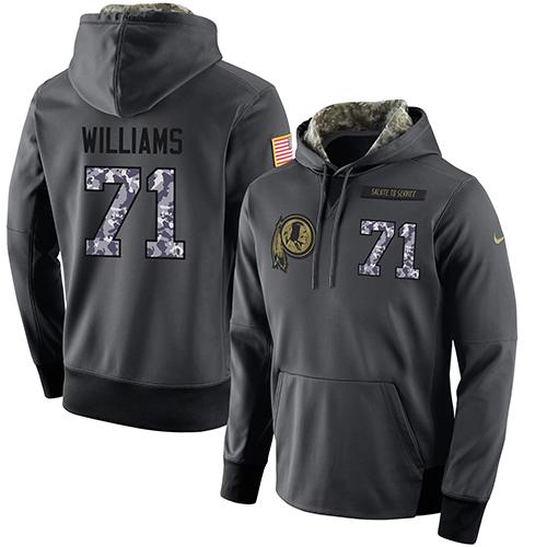 NFL Men's Nike Washington Redskins #71 Trent Williams Stitched Black Anthracite Salute to Service Player Performance Hoodie - Click Image to Close